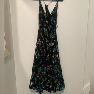 New black floral maxi dress